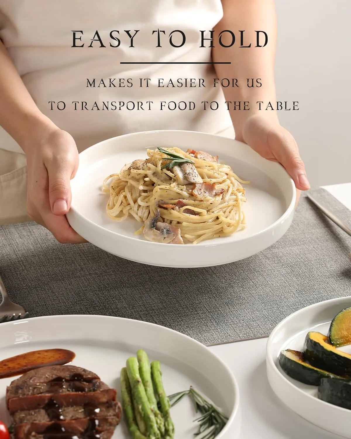 Sweejar Porcelain Dinnerware Sets | Black Rim