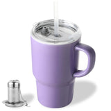 Sweejar Ceramic Coffee Mug Cup with Lid & Straw | 16 OZ | Porcelain Tea Cup