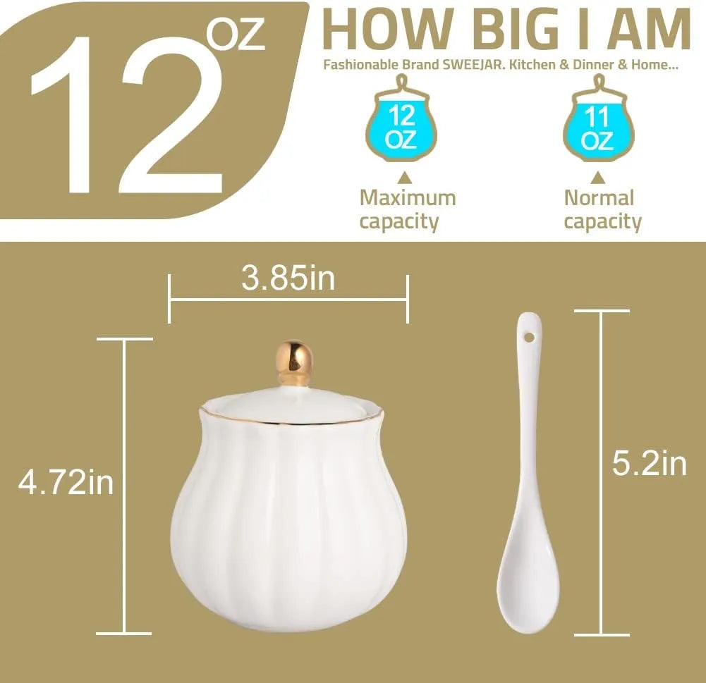 Sweejar Royal Ceramic Sugar Bowl | 12 Ounce