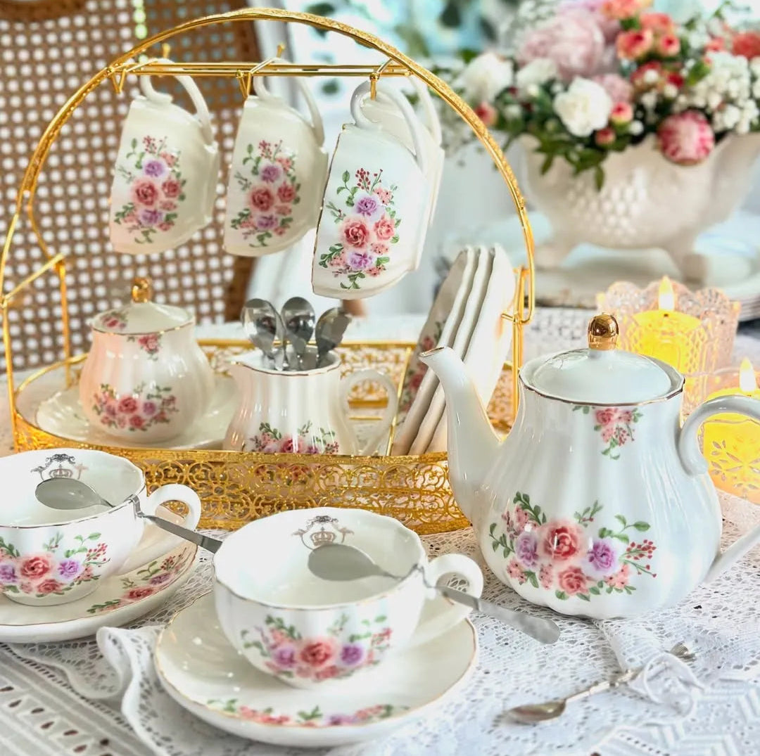 SWEEJAR Porcelain Tea Set British Royal Series