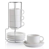 SWEEJAR Porcelain Espresso Cup & Saucer Set | Tea Set of 4