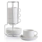 SWEEJAR Porcelain Espresso Cup & Saucer Set | Tea Set of 4