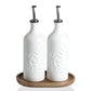 Sweejar Ceramic Olive Oil Dispenser Bottle | Storage Oil, Vinegar, Soy Sauce, Coffee Syrup, Liquids
