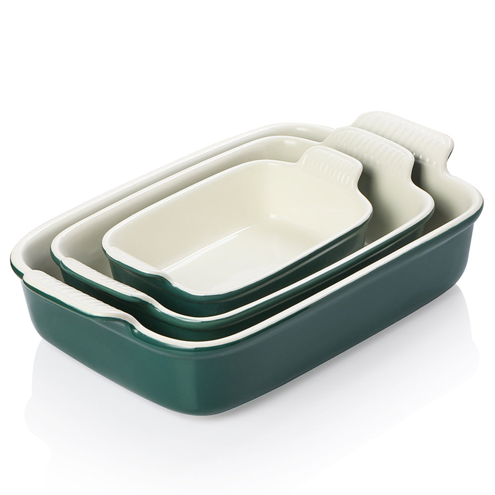 SWEEJAR Ceramic Baking Dish, Rectangular Small Baking Pan with Double –  Sweejar Home