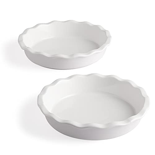 SWEEJAR Ceramic Mini Pie Pans for Baking | Set of 2