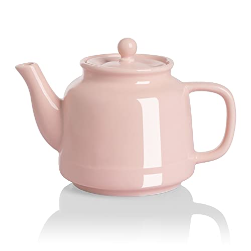 Sweejar Royal Teapot, Ceramic Tea Pot with Removable Stainless  Steel Infuser, Blooming & Loose Leaf Teapot - 28 Ounce(Pink): Teapots