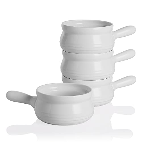 SWEEJAR Porcelain Soup Bowls with Handle | Oatmeal, Stew, Dishwasher, Microwave Safe