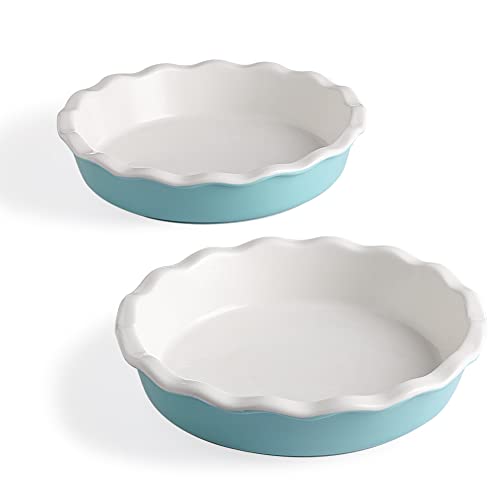 SWEEJAR Ceramic Mini Pie Pans for Baking | Set of 2