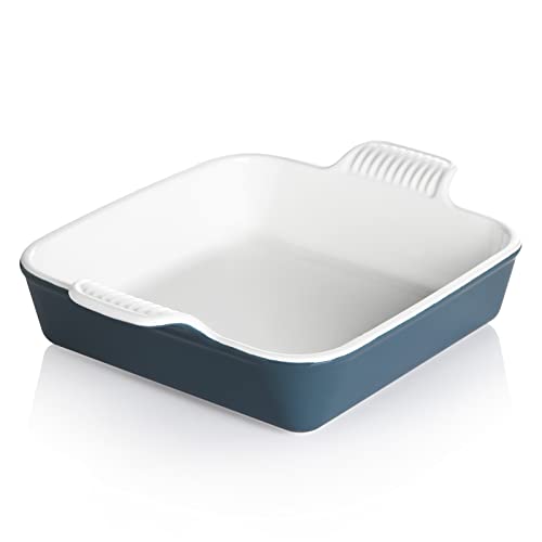 SWEEJAR Ceramic Baking Dish, 8 x 8 / 9 x 9 Cake Baking Pan for Brownie,  Porcelain Square Bakeware with Double Handle for Casserole, Lasagna, Family