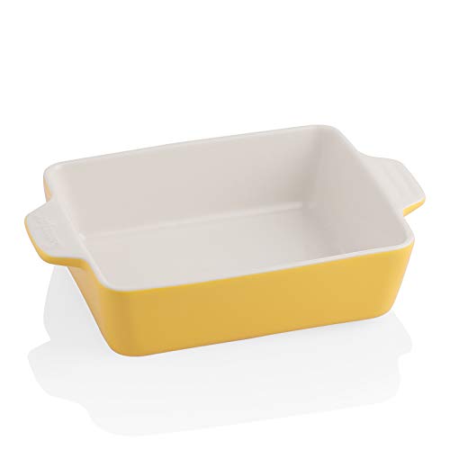 SWEEJAR Ceramic Baking Dish, Rectangular Small Baking Pan with Double Handles, 22OZ for Cooking, Brownie, Kitchen, 6.5 x 4.9 x 1.8 Inches