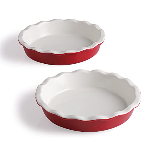 SWEEJAR Ceramic Mini Pie Pans for Baking | Set of 2