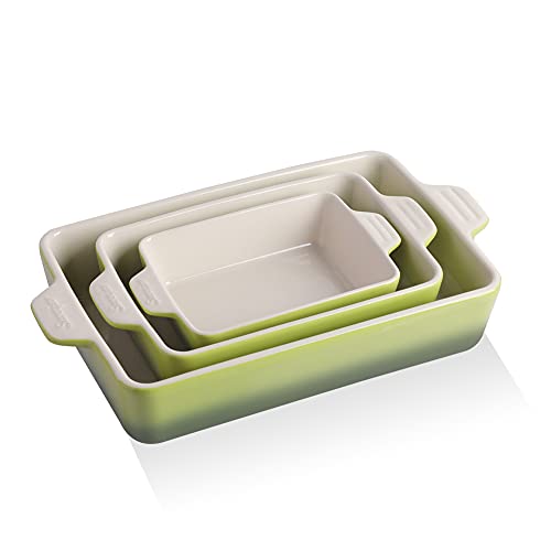 SWEEJAR Ceramic Baking Dish, Rectangular Small Baking Pan with Double  Handles, 22OZ for Cooking, Brownie, Kitchen, 6.5 x 4.9 x 1.8 Inches(Yellow)