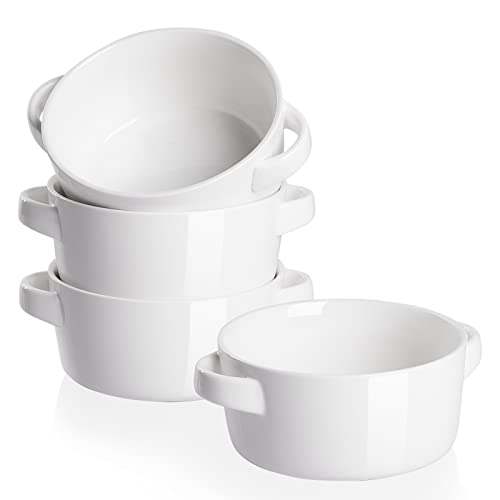 SWEEJAR Porcelain Soup Bowls with Handle, 22 OZ Ceramic Serving Crocks –  Sweejar Home