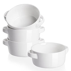 SWEEJAR Porcelain Soup Bowls with Handle, 22 OZ Ceramic Serving
