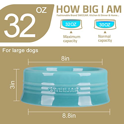SWEEJAR Gradient Dog Bowl, Ceramic Dog Food Dish for Large Dogs and Large Cat, Porcelain Pet Bowl for Food and Water