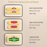 SWEEJAR Ceramic Butter Dish with Handle Lid, 7.3 Inch Porcelain Large Butter Keeper with Cover, Perfect for East/West Butter