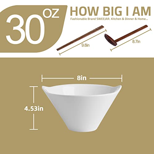 SWEEJAR Porcelain Ramen Bowls | Set of 2