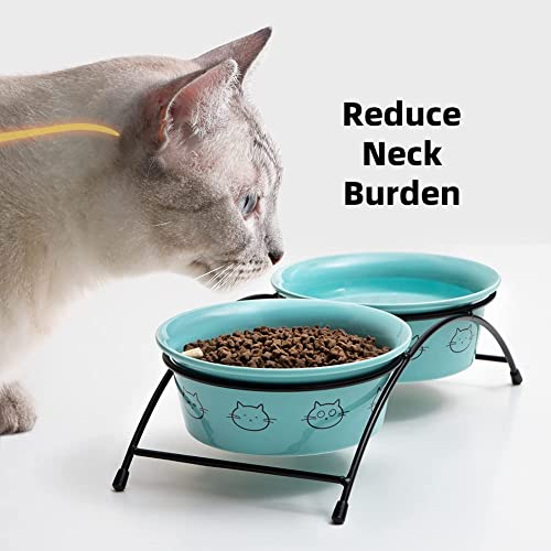SWEEJAR Cat Food Bowls with Non-Slip Stand | Set of 2