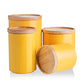 SWEEJAR Kitchen Canisters Ceramic Food Storage Jar Set, Stackable Containers with Airtight Seal Wooden Lid for Serving Ground Coffee, Tea, Herbs, Grains, Sugar, Salt and More - Set of 4
