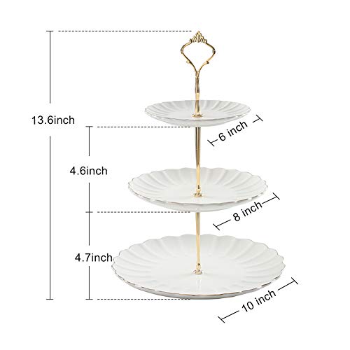 SWEEJAR 3 Tier Ceramic Cake Stand | Wedding, Dessert, Tea Party