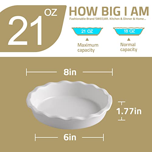 SWEEJAR Ceramic Mini Pie Pans for Baking | Set of 2