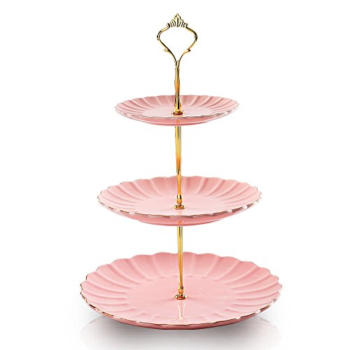 SWEEJAR 3 Tier Ceramic Cupcake Stand | Wedding, Dessert, Tea Party