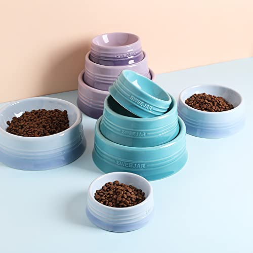 SWEEJAR Ceramic Dog Bowls with Paw Pattern, Dog Food Dish for