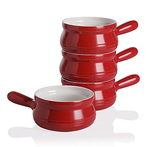 SWEEJAR Porcelain Soup Bowls with Handle | Oatmeal, Stew, Dishwasher, Microwave Safe
