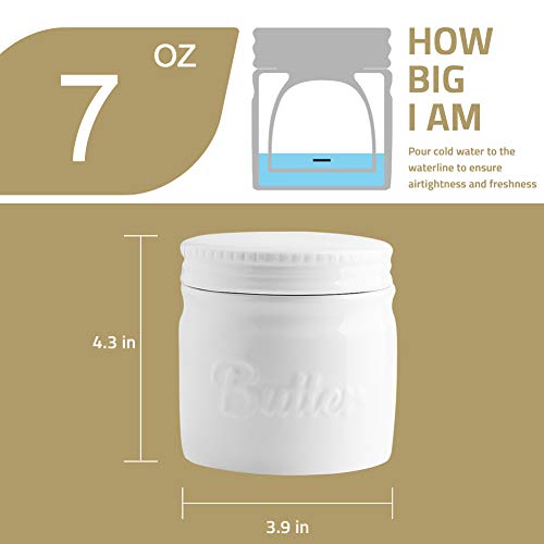 SWEEJAR Porcelain Butter Dish with Water Line