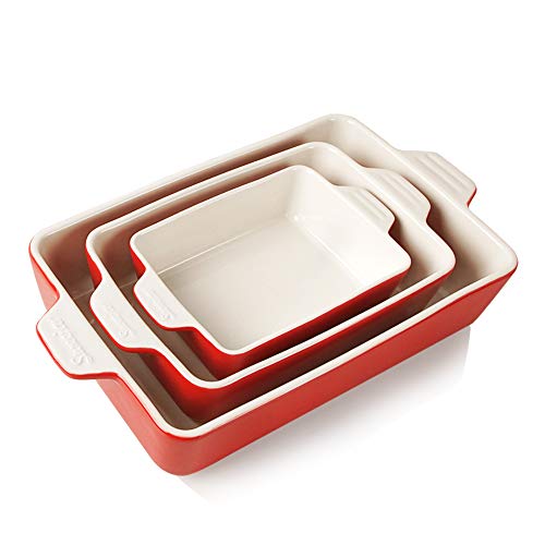 SWEEJAR Ceramic Bakeware Set | Rectangular Baking Dish Lasagna Pans for Cooking, Kitchen, Cake Dinner