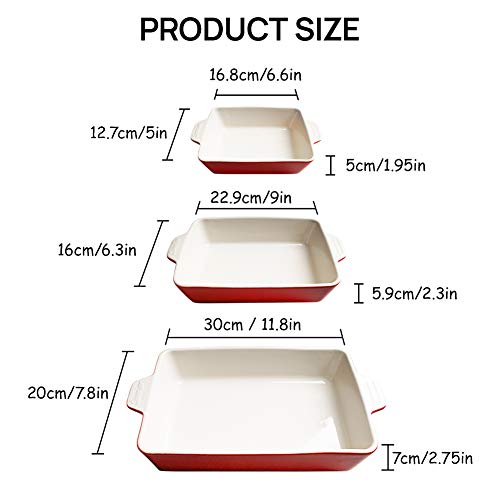 SWEEJAR Ceramic Bakeware Set | Rectangular Baking Dish Lasagna Pans for Cooking, Kitchen, Cake Dinner