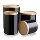 SWEEJAR Kitchen Canisters Ceramic Food Storage Jar Set, Stackable Containers with Airtight Seal Wooden Lid for Serving Ground Coffee, Tea, Herbs, Grains, Sugar, Salt and More - Set of 4