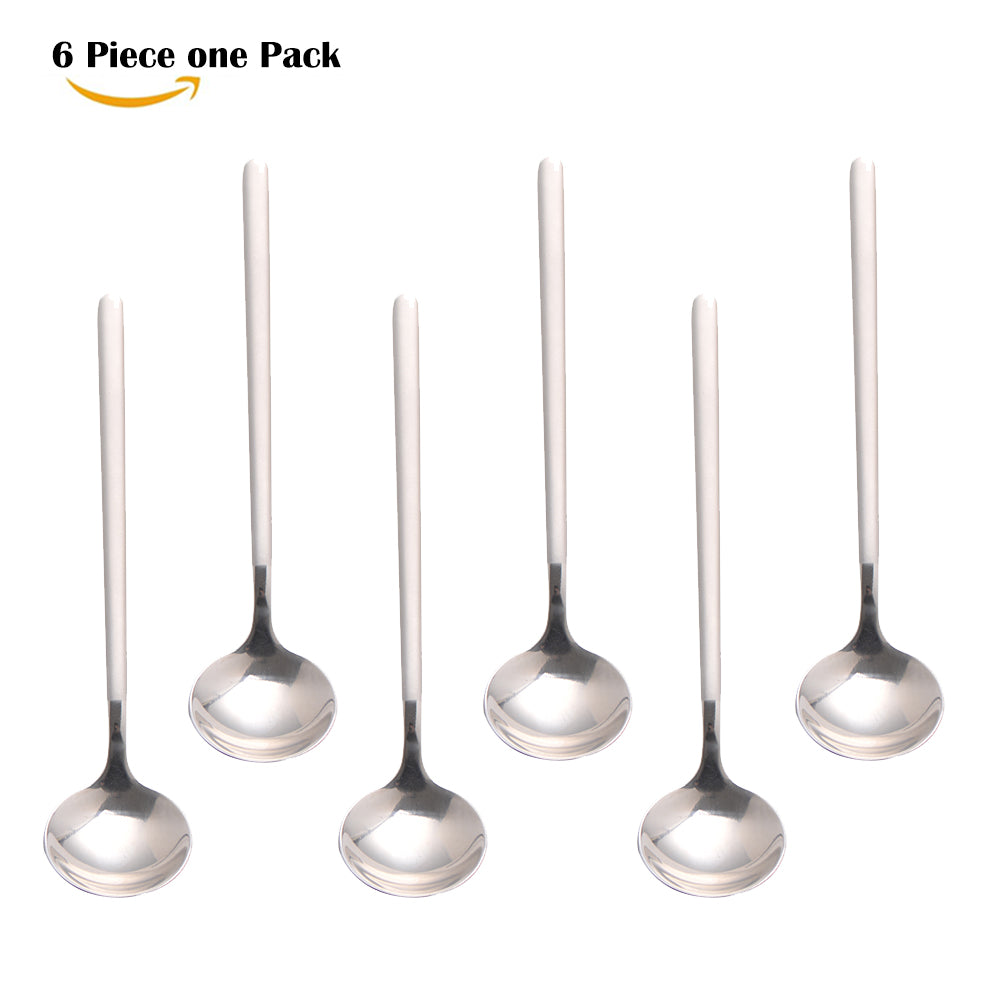 6 Pieces large Soup Spoons, Stainless Steel Spoon