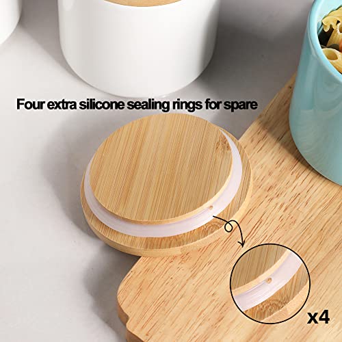 SWEEJAR Ceramic Kitchen Canisters, 28 FLOZ Porcelain Food Storage Jar with  Airtight Seal Wooden Lid, Home Container Serving for Coffee Beans,  Tea-leave, Sugar, Salt and More, Tool Bucket