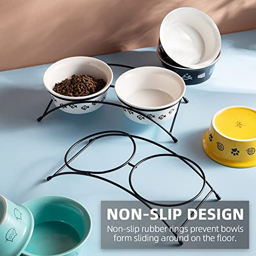 SWEEJAR Cat Food Bowls with Non-Slip Stand | Set of 2