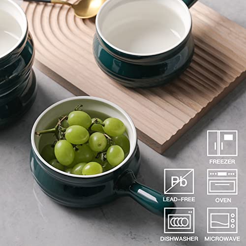 SWEEJAR Porcelain Soup Bowls with Handle | Oatmeal, Stew, Dishwasher, Microwave Safe