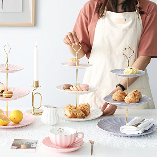 SWEEJAR 3 Tier Ceramic Cake Stand | Wedding, Dessert, Tea Party