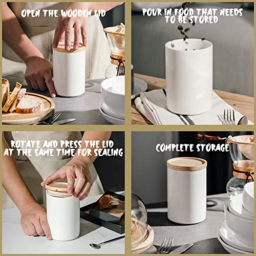 SWEEJAR Kitchen Canisters Ceramic Food Storage Jar Set | Set of 4