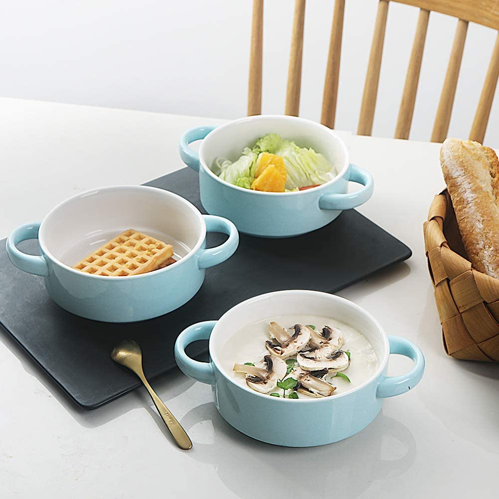 SWEEJAR 7/8/9 inch Serving Bowls for Salad Pasta Soup, Ceramic
