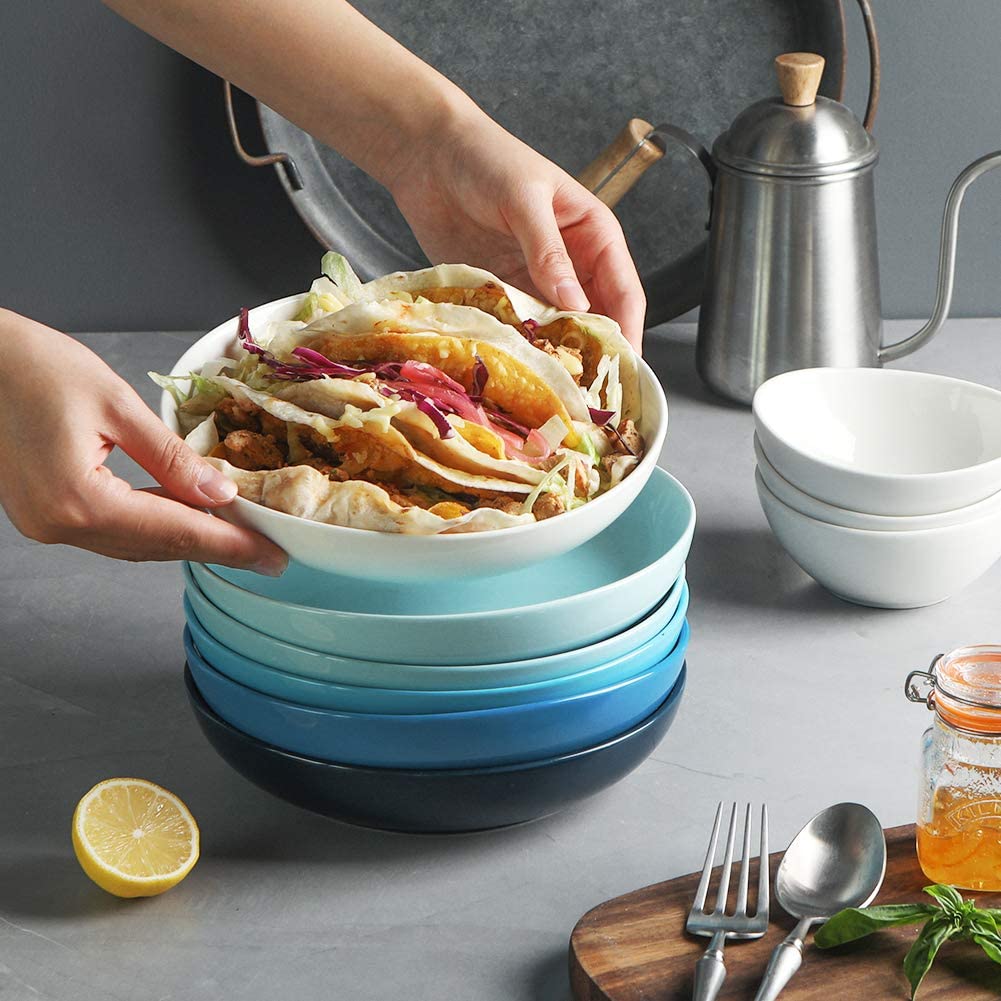 SWEEJAR Ceramic Pasta Bowls Set, Sweejar for 23 Cereal, of Soup, – Home Salad, Set OZ