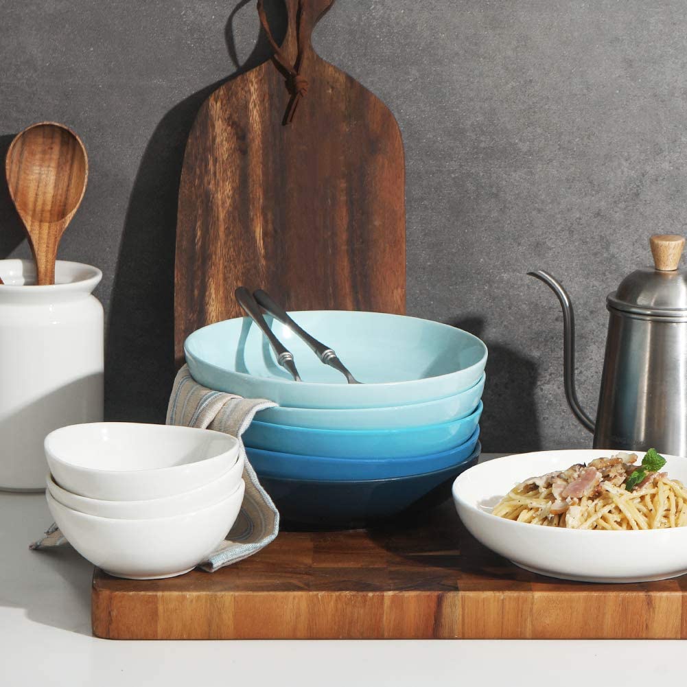 SWEEJAR Ceramic Pasta Bowls OZ Sweejar Cereal, Home 23 – for Soup, of Set, Set Salad