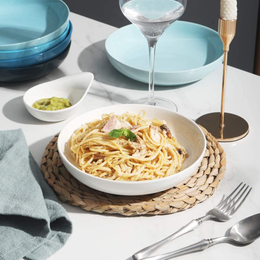 SWEEJAR Ceramic Pasta Bowls 23 of Soup, Set Sweejar Home Salad, OZ Cereal, – for Set