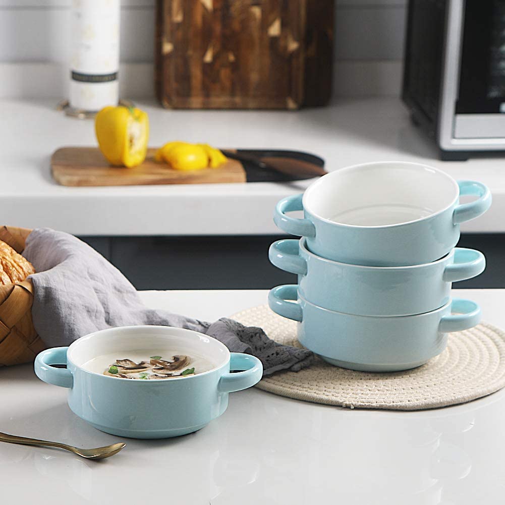 SWEEJAR Ceramic Soup Bowl with Double Handles – Sweejar Home
