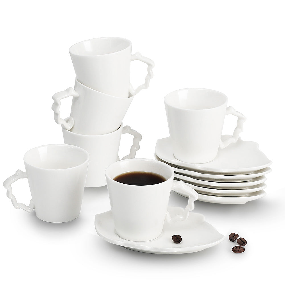 SWEEJAR Porcelain Ceramics Mini Espresso Coffee Cups Leaves Series