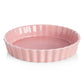 SWEEJAR Porcelain Pie Pan, 9.5-inch Round Corrugated Tart Dish, Non-sticky Ceramic Quiche Plate, Suitable for Baking Apple Pie, Cheese Sweet Potato Pie, Chicken Pot Pie, Crustless Quiche