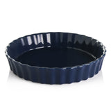 SWEEJAR Porcelain Pie Pan, 9.5-inch Round Corrugated Tart Dish, Non-sticky Ceramic Quiche Plate, Suitable for Baking Apple Pie, Cheese Sweet Potato Pie, Chicken Pot Pie, Crustless Quiche