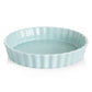 SWEEJAR Porcelain Pie Pan, 9.5-inch Round Corrugated Tart Dish, Non-sticky Ceramic Quiche Plate, Suitable for Baking Apple Pie, Cheese Sweet Potato Pie, Chicken Pot Pie, Crustless Quiche