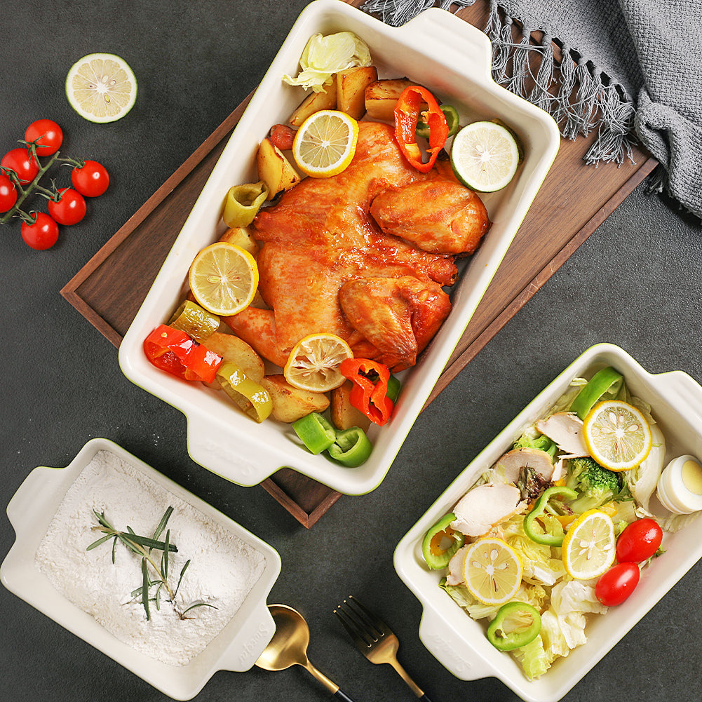 SWEEJAR Ceramic Bakeware Set | Rectangular Baking Dish Lasagna Pans for Cooking, Kitchen, Cake Dinner