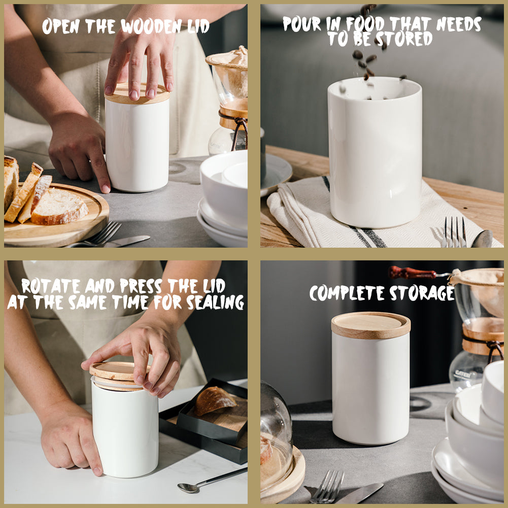 SWEEJAR Kitchen Canisters Ceramic Food Storage Jar Set | Set of 4